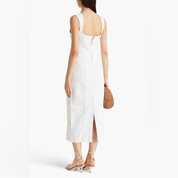 Mara Hoffman Indya Denim Midi Denim Dress White Size 6 MSRP $525 - Picture 9 of 9